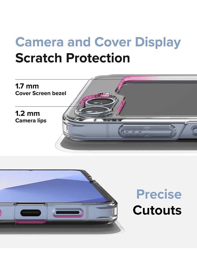 Ringke Fusion Compatible With Samsung Galaxy Z Flip 6, Anti-Fingerprint Transparent Thin Hard Back Shockproof TPU Phone Cover Clear - Image 3