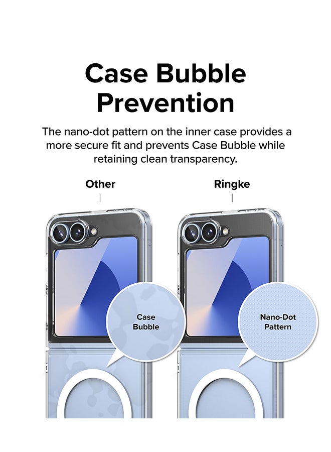 Ringke Fusion Magnetic Case Compatible with Samsung Galaxy Z Flip 6Transparent PC Hard Back Shockproof Soft TPU Bumer Phone Cover Clear - Image 3