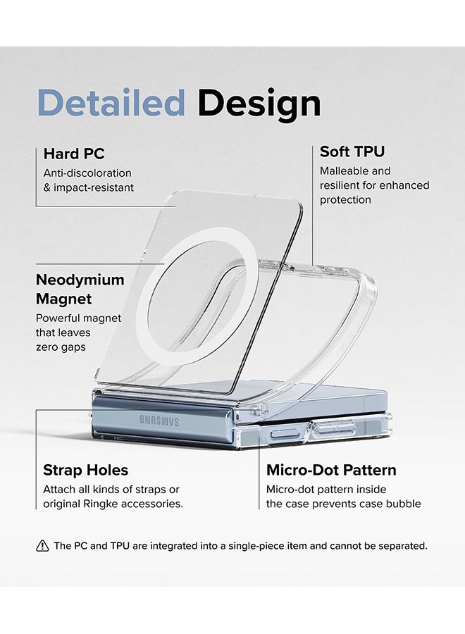 Ringke Fusion Magnetic Case Compatible with Samsung Galaxy Z Flip 6Transparent PC Hard Back Shockproof Soft TPU Bumer Phone Cover Clear - Image 5