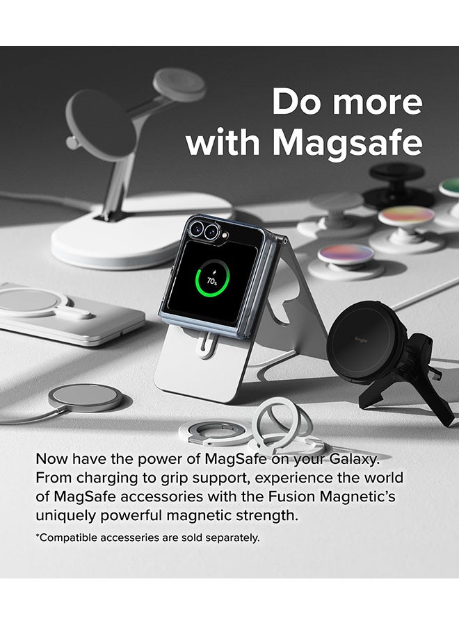 Ringke Fusion Magnetic Case Compatible with Samsung Galaxy Z Flip 6Transparent PC Hard Back Shockproof Soft TPU Bumer Phone Cover Clear - Image 4