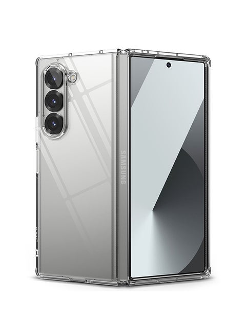 Fusion Compatible With Samsung Galaxy Z Fold 6, Anti-Fingerprint Transparent Thin Hard Back Shockproof TPU Phone Cover Clear