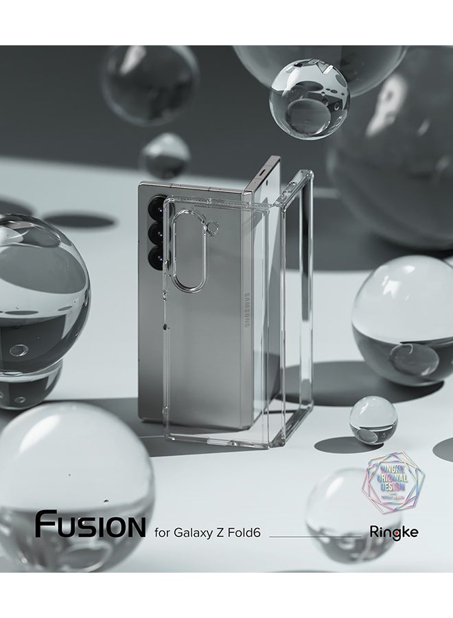 رينجك غطاء هاتف متوافق مع هاتف Samsung Galaxy Z Fold 6، غطاء خلفي شفاف مقاوم للصدمات من مادة TPU، مقاوم لبصمات الأصابع - Image 3