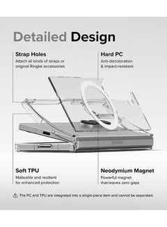 Ringke Fusion Magnetic Case Compatible with Samsung Galaxy Z Fold 6 Transparent PC Hard Back Shockproof Soft TPU Bumer Phone Cover Clear  - Image 4