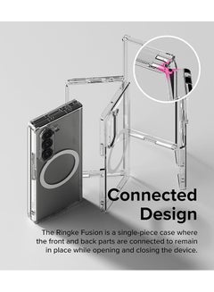 Ringke Fusion Magnetic Case Compatible with Samsung Galaxy Z Fold 6 Transparent PC Hard Back Shockproof Soft TPU Bumer Phone Cover Clear  - Image 5