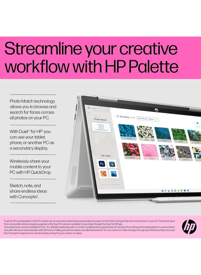 HP - Pavilion (Upgraded Version) Laptop With 14-Inch Display, Core i5-1335U Processor/8GB RAM/512GB SSD/Intel Iris XE Graphics/Windows 11 Home English/Arabic Natural Silver - Image 1