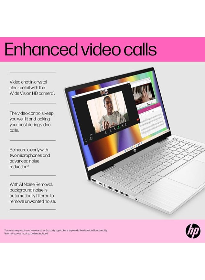 HP - Pavilion (Upgraded Version) Laptop With 14-Inch Display, Core i5-1335U Processor/8GB RAM/512GB SSD/Intel Iris XE Graphics/Windows 11 Home English/Arabic Natural Silver - Image 1