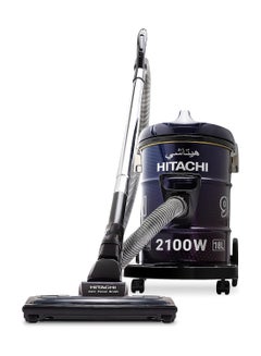 HITACHI Drum Vacuum Cleaner 2100 Watts, 18L Tank Dust Capacity, Aero Power Brush to Clean Efficiently, Metal Pipe, Dusting Brush & Crevice Nozzle, Washable Filter, Best for Home & Office 18 L 2100 W CV955NBLGCM ‎Blue/Purple  - Image 1