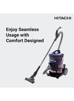 HITACHI Drum Vacuum Cleaner 2100 Watts, 18L Tank Dust Capacity, Aero Power Brush to Clean Efficiently, Metal Pipe, Dusting Brush & Crevice Nozzle, Washable Filter, Best for Home & Office 18 L 2100 W CV955NBLGCM ‎Blue/Purple  - Image 4