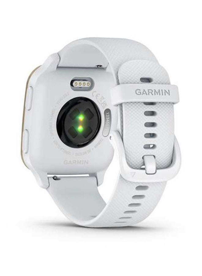 GARMIN Venu 3S Soft gold stainless steel bezel with leather band French grey case  - Image 4
