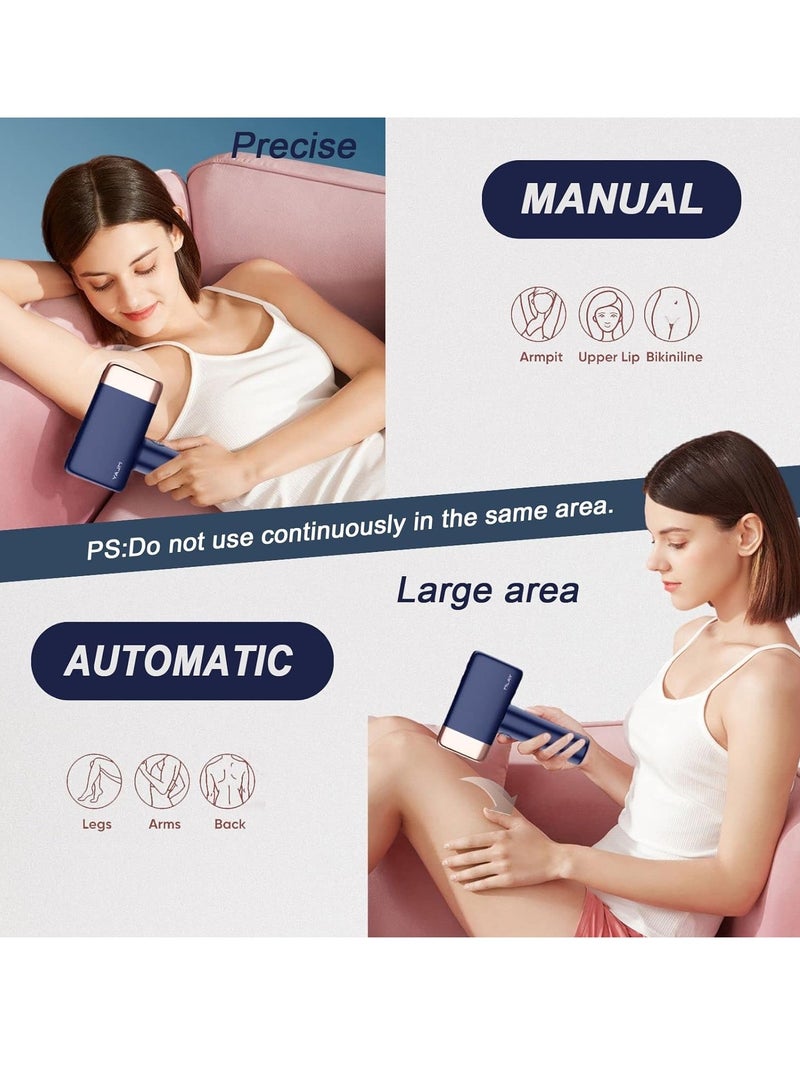 MLAY T14 Laser Painless Fast Hair Removal 3℃ Cold Compress 500000 Pulses Carry An Additional Bikini Lamp And Face Lamp Dark Blue  - Image 4