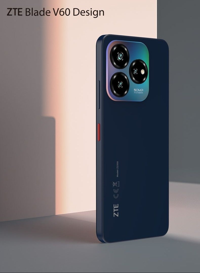 زد تي اي نوبيا V60 ديزاين بشريحتين، أزرق داكن، 6 جيجابايت رام، 256 جيجابايت، 4G - Image 1