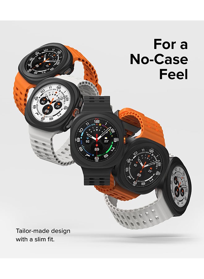 Ringke Slim & Glass Compatible with Samsung Galaxy Watch Ultra 47mm Case, Hard PC Frame Protection Cover +Tempered Glass Screen Protector Matte Black  - Image 5
