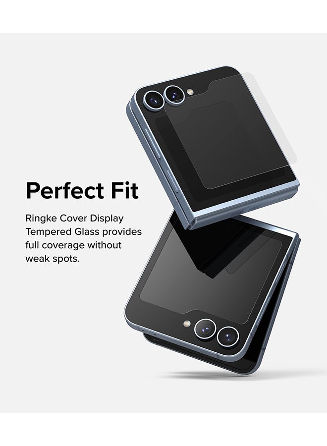 Ringke Cover Display Glass For Samsung Galaxy Z Flip 6 5G (2024) Tempered Glass Screen Protector 9H Hardness Full Coverage Bubble-free Film - 2 Pack Clear - Image 3