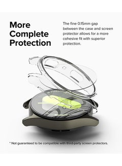 Ringke Slim & Glass Compatible with Samsung Galaxy Watch 7 44mm Case, Hard PC Frame Protection Cover +HD Clear Tempered Glass Screen Protector - Clear  - Image 4