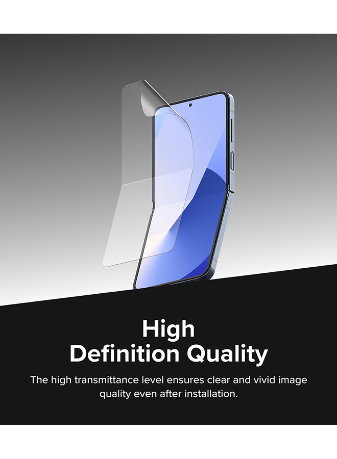 Ringke Dual Easy Film [2 Pack] Compatible with Galaxy Z Flip 6 Screen Protector, Anti-Fingerprint Full Cover Protection Film with Easy Installation Clear - Image 5