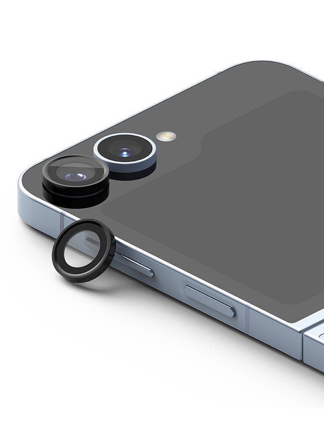 Ringke Frame Glass Protector For Samsung Galaxy Z Flip 6, Anti-Fingerprint Camera Lens Tempered Glass Covers & Aluminum Alloy Frames Clear - Image 1