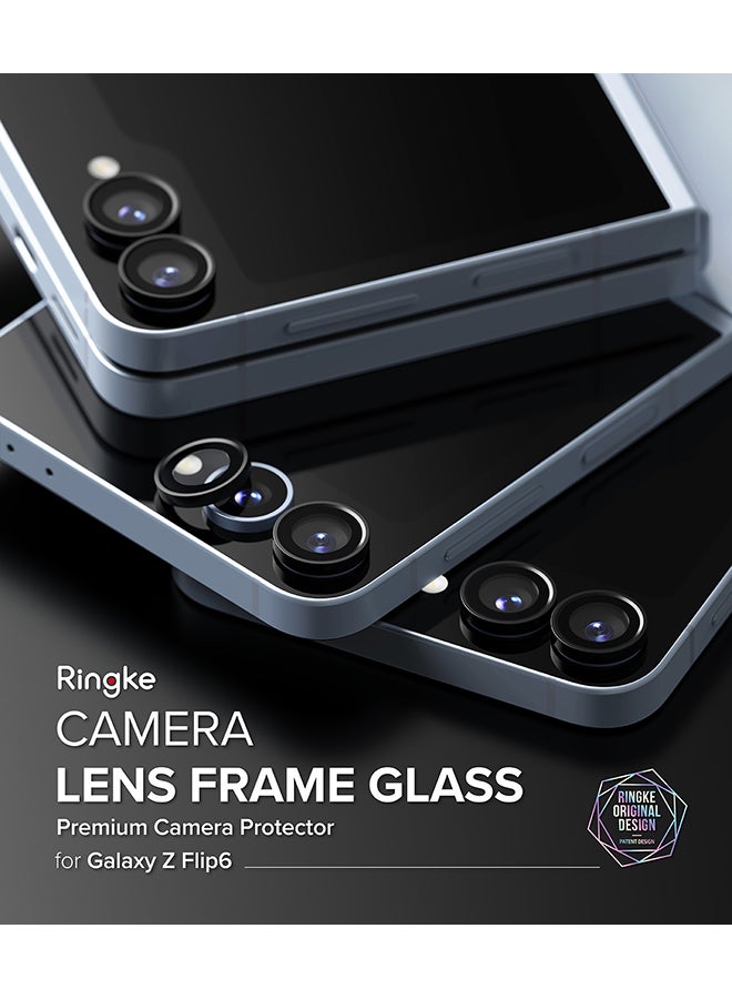 Ringke Frame Glass Protector For Samsung Galaxy Z Flip 6, Anti-Fingerprint Camera Lens Tempered Glass Covers & Aluminum Alloy Frames Clear - Image 3