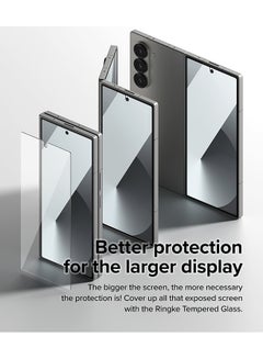 Ringke Cover Display Glass For Samsung Galaxy Z Fold 6 5G (2024) Tempered Glass Screen Protector 9H Hardness Anti Scratch Protective Film - 2 Pack Clear  - Image 4