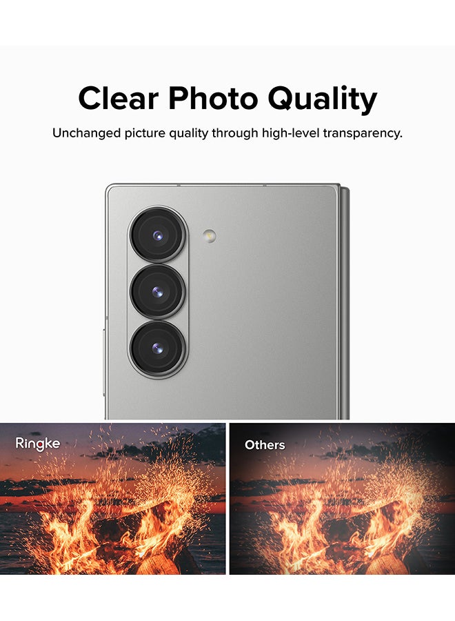 Ringke Frame Glass Protector For Samsung Galaxy Z Fold 6 Anti-Fingerprint Camera Lens Tempered Glass Covers & Aluminum Alloy Frames Clear  - Image 4