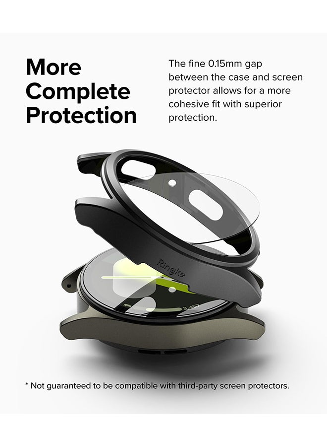Ringke Slim & Glass Compatible with Samsung Galaxy Watch 7 44mm Case, Hard PC Frame Protection Cover +HD Clear Tempered Glass Screen Protector- Titanium Black  - Image 4