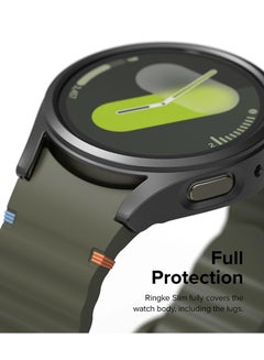 Ringke Slim & Glass Compatible with Samsung Galaxy Watch 7 44mm Case, Hard PC Frame Protection Cover +HD Clear Tempered Glass Screen Protector- Titanium Black  - Image 5