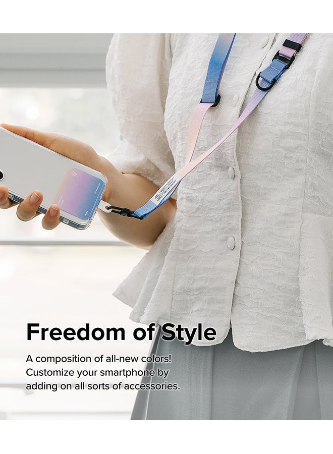 Ringke - Holder Link & Snap Hook Lanyard Strap Designed for Universal iPhone/Galaxy/Android Cell Phone Case, Digital Camera, DSLR, Tablet, Keys, ID Aurora - Image 1