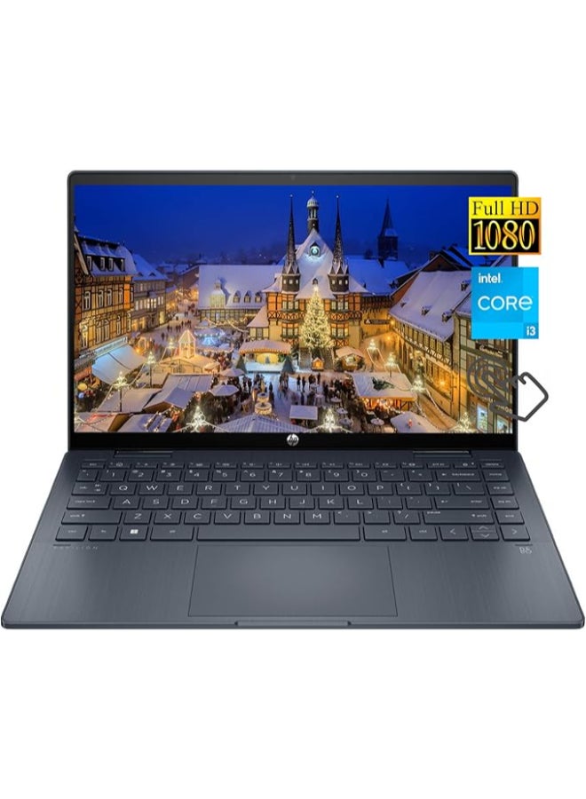 HP - 14-ek0013dx (Upgraded Version) Laptop With 14-Inch Display, Core i3-1215U Processor/8GB RAM/512GB SSD/Intel Iris XE Graphics/Windows 11 + ROKC Bundle English Blue - Image 1