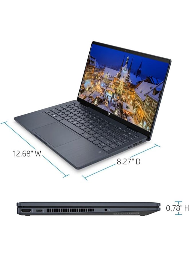 HP - 14-ek0013dx (Upgraded Version) Laptop With 14-Inch Display, Core i3-1215U Processor/8GB RAM/512GB SSD/Intel Iris XE Graphics/Windows 11 + ROKC Bundle English Blue - Image 1
