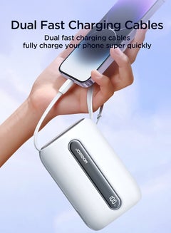 JOYROOM 20000 mAh JR-L012 Plus 22.5W mini Power Bank 20000mAh with Dual Cables White  - Image 3