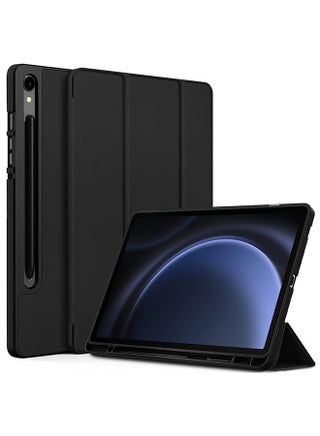 (for Samsung Galaxy Tab S9 FE) Folio Case Lightweight Slim Leather Cover with Pen Slot Shockproof Back Stand Cover Auto Wake/Sleep Black - pnsku/N70095049V/45/_/1721804549/1f9026af-a0e7-422c-ad4a-9a8cdd164494