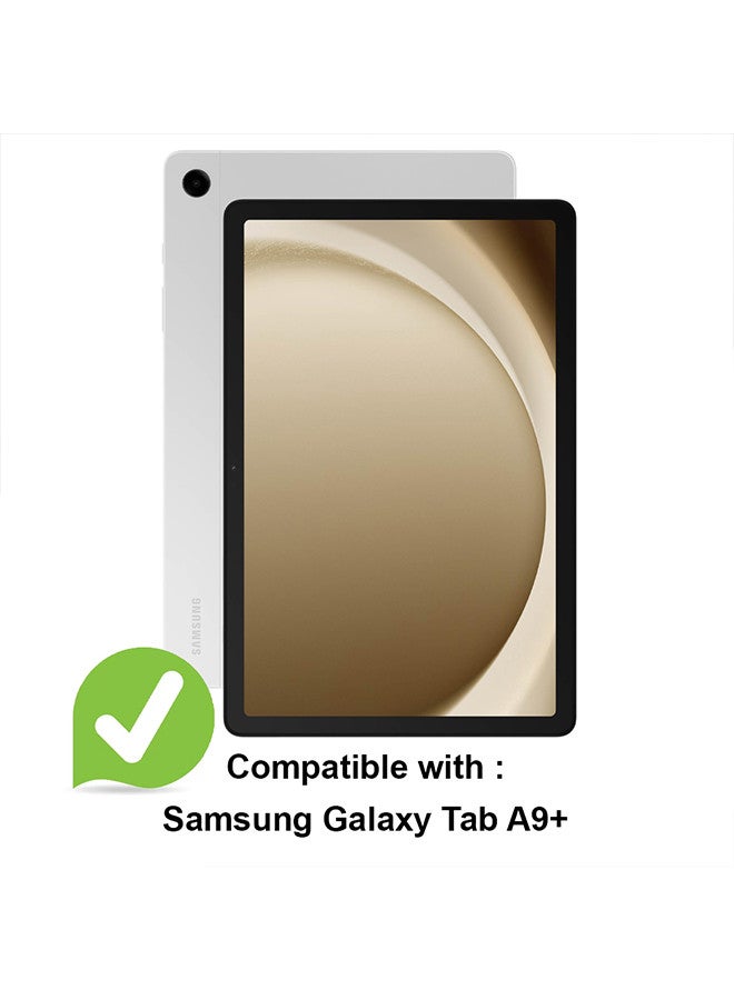 MARGOUN (for Samsung Galaxy Tab A9 Plus) Folio Case Lightweight Slim Leather Cover with Pen Slot Shockproof Back Stand Cover Auto Wake/Sleep Black - Image 2