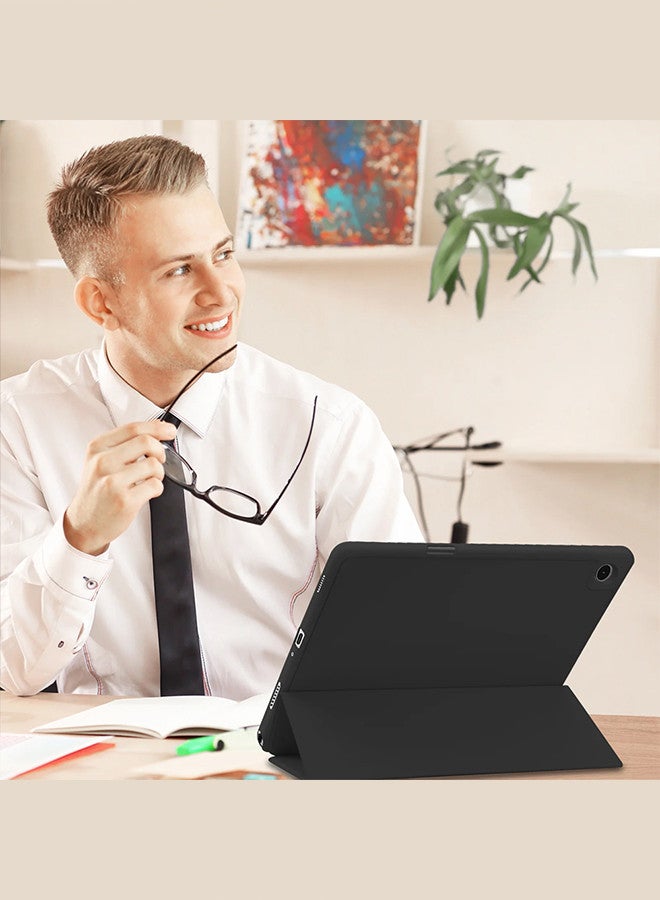 MARGOUN (for Samsung Galaxy Tab A9 Plus) Folio Case Lightweight Slim Leather Cover with Pen Slot Shockproof Back Stand Cover Auto Wake/Sleep Black - Image 5