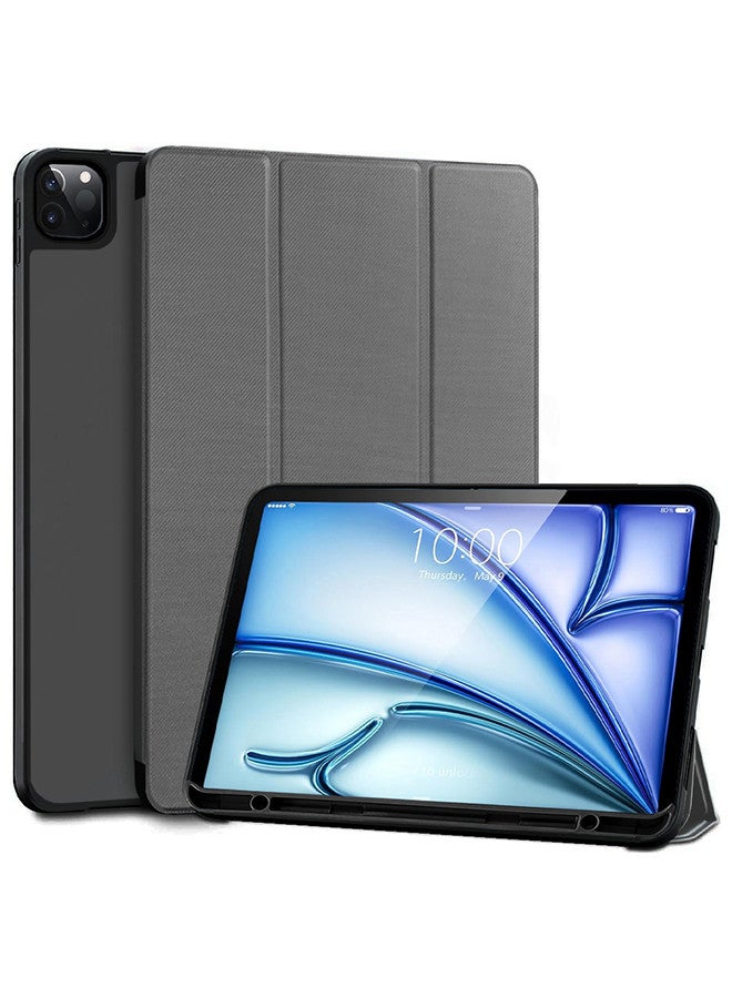 MARGOUN (for iPad 12.9 2022) Folio Case Lightweight Slim Leather Cover with Pen Slot Shockproof Back Stand Cover Auto Wake/Sleep Grey  - Image 1