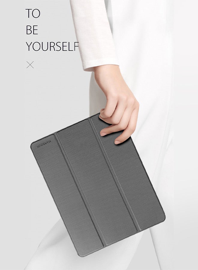 MARGOUN (for iPad 12.9 2022) Folio Case Lightweight Slim Leather Cover with Pen Slot Shockproof Back Stand Cover Auto Wake/Sleep Grey  - Image 4