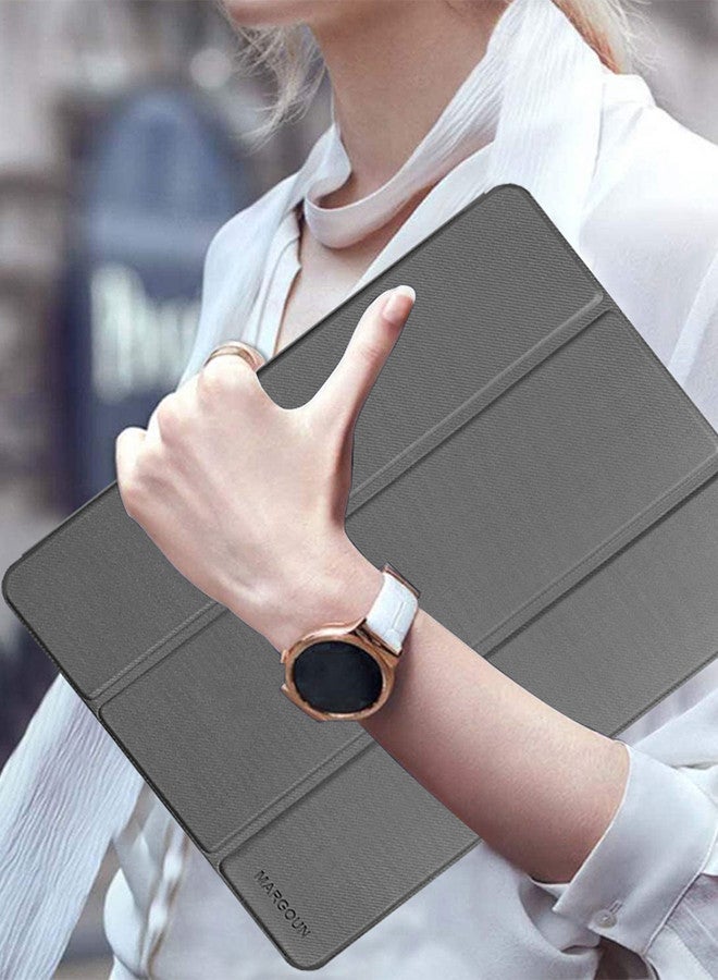 (for iPad Air 13 2024) Folio Case Lightweight Slim Leather Cover with Pen Slot Shockproof Back Stand Cover Auto Wake/Sleep Grey