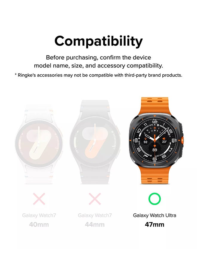 رينجك زجاج [عبوة من 4 قطع] متوافق مع واقي شاشة Samsung Galaxy Watch Ultra (47 مم)، طبقة حماية زجاجية كاملة عالية الوضوح بصلابة 9H - R10  - Image 2