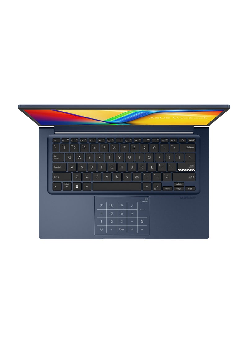 ASUS - Vivobook 14 Laptop With 14-Inch Display, Core i5-1335U Processor/8GB RAM/512GB SSD/Intel UHD Graphics/Windows 11 Home With Digital NumberPad English/Arabic Quite Blue - Image 1