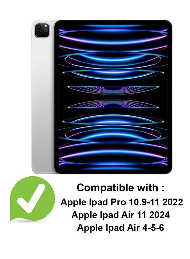 MARGOUN (for iPad Air 11 2024) Folio Case Lightweight Slim Leather Cover with Pen Slot Shockproof Back Stand Cover Auto Wake/Sleep Black - Image 2