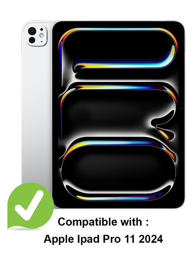 MARGOUN (for iPad Pro 11 2024) Folio Case Lightweight Slim Leather Cover with Pen Slot Shockproof Back Stand Cover Auto Wake/Sleep Dark Blue - Image 2