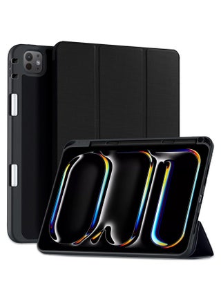 (for iPad Pro 11 2024) Folio Case Lightweight Slim Leather Cover with Pen Slot Shockproof Back Stand Cover Auto Wake/Sleep Black - pnsku/N70095090V/45/_/1721806384/9cfe9c53-183d-47ae-a723-4a1493fb0d3e