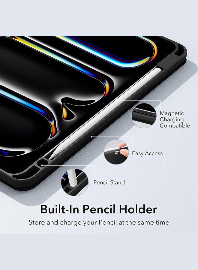 MARGOUN (for iPad Pro 11 2024) Folio Case Lightweight Slim Leather Cover with Pen Slot Shockproof Back Stand Cover Auto Wake/Sleep Black  - Image 5