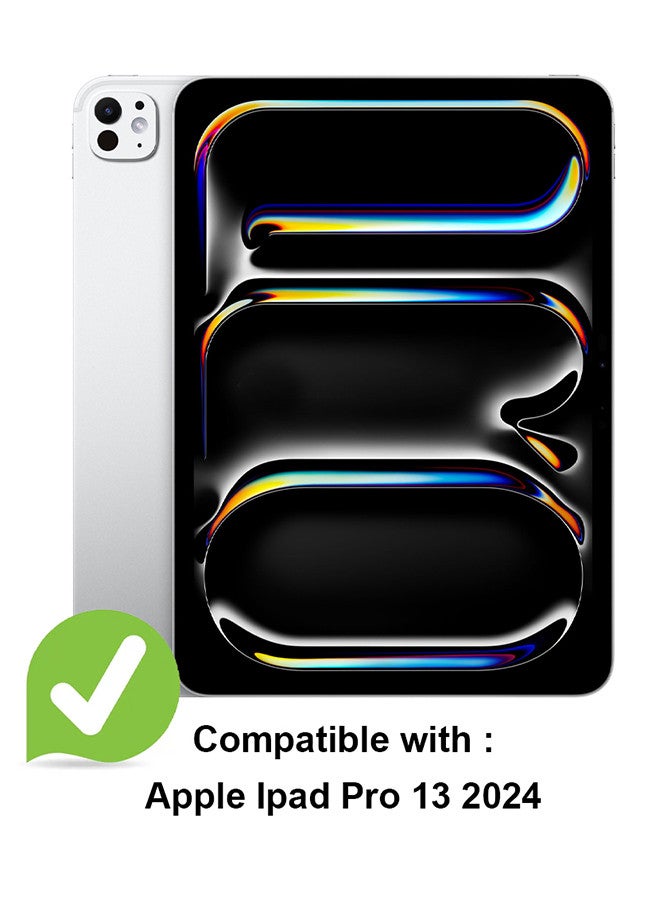 MARGOUN (for iPad Pro 13 2024) Folio Case Lightweight Slim Leather Cover with Pen Slot Shockproof Back Stand Cover Auto Wake/Sleep Dark Blue - Image 2