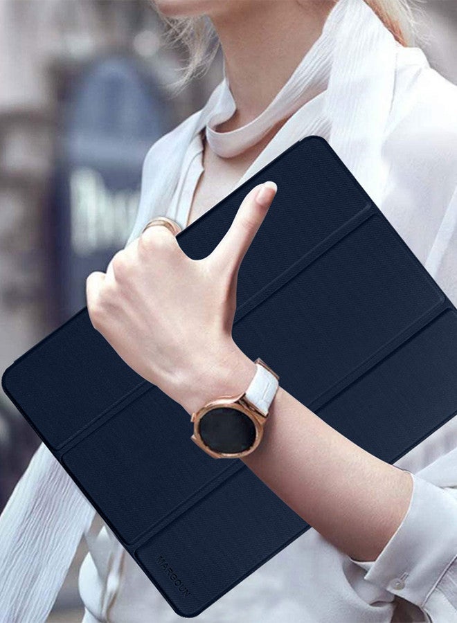 MARGOUN (for iPad Pro 13 2024) Folio Case Lightweight Slim Leather Cover with Pen Slot Shockproof Back Stand Cover Auto Wake/Sleep Dark Blue - Image 4