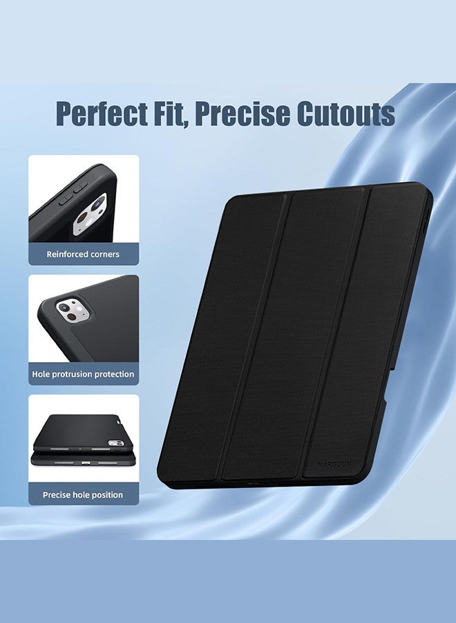 MARGOUN (for iPad Pro 13 2024) Folio Case Lightweight Slim Leather Cover with Pen Slot Shockproof Back Stand Cover Auto Wake/Sleep Black - Image 5