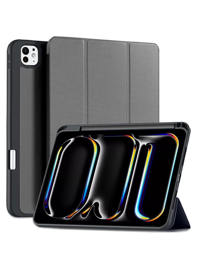 MARGOUN (for iPad Pro 13 2024) Folio Case Lightweight Slim Leather Cover with Pen Slot Shockproof Back Stand Cover Auto Wake/Sleep Grey  - Image 1