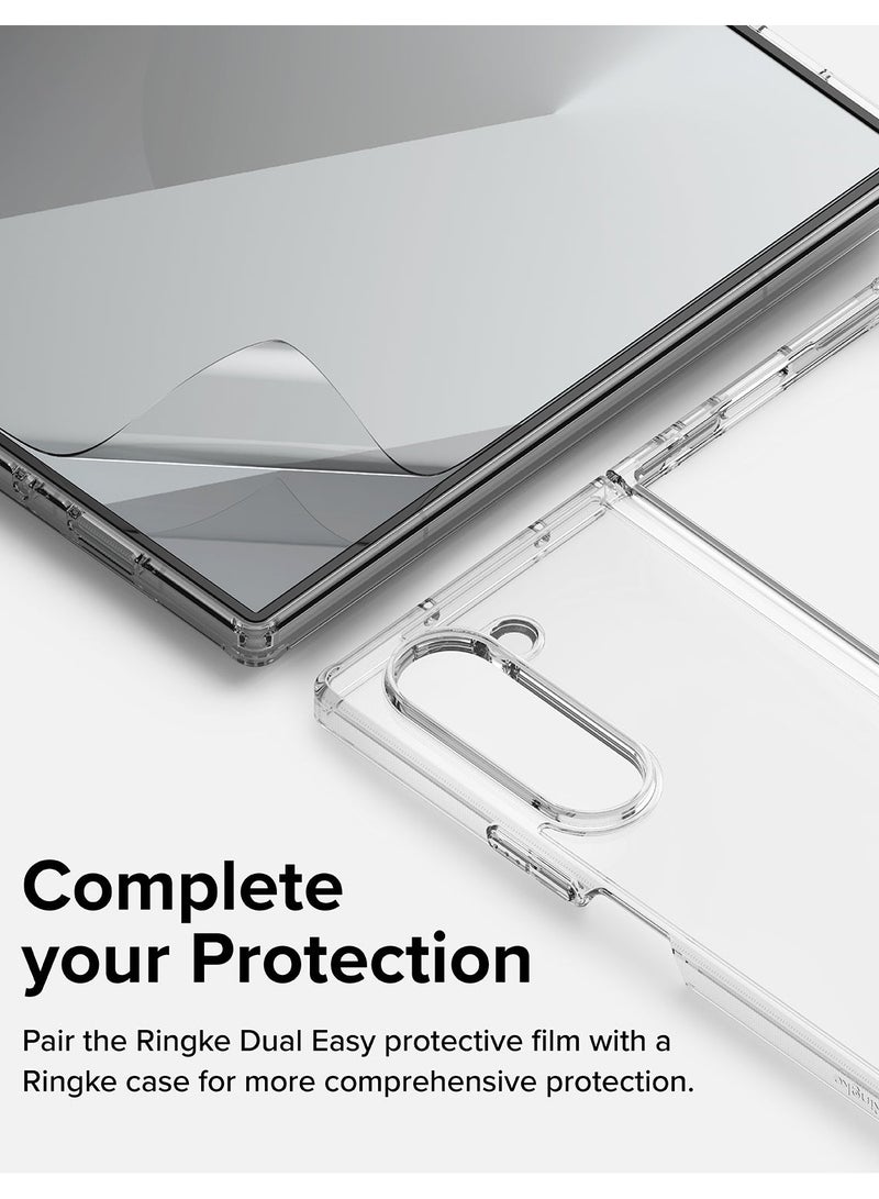 Ringke - Dual Easy Film [2 Pack] Compatible with Galaxy Z Fold 6 Screen Protector, Anti-Fingerprint Full Cover Protection Film with Easy Installation Clear - Image 1