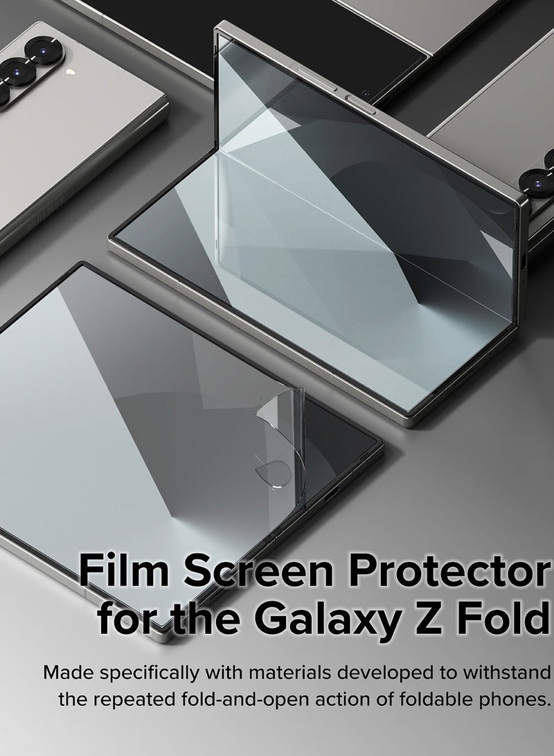 Ringke - Dual Easy Film [2 Pack] Compatible with Galaxy Z Fold 6 Screen Protector, Anti-Fingerprint Full Cover Protection Film with Easy Installation Clear - Image 1