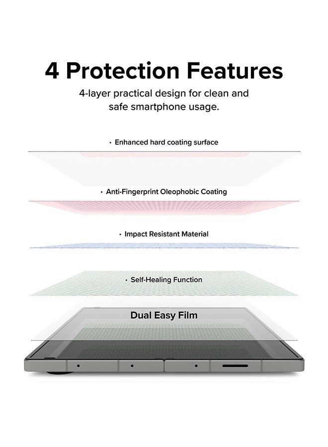 Ringke - Dual Easy Film [2 Pack] Compatible with Galaxy Z Fold 6 Screen Protector, Anti-Fingerprint Full Cover Protection Film with Easy Installation Clear - Image 1
