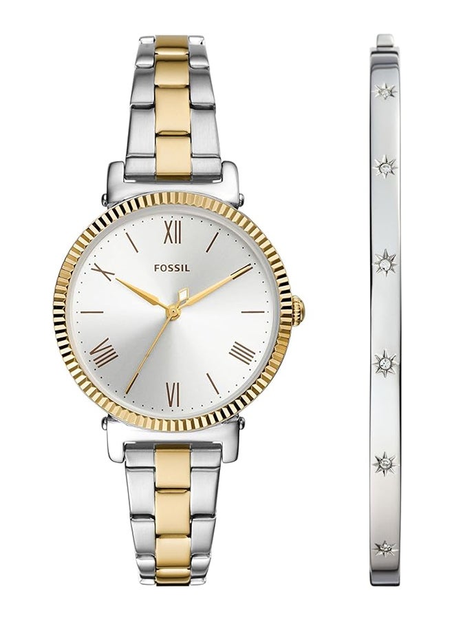 FOSSIL Women's Daisy Three-Hand Two-Tone Stainless Steel Analog Watch And Bracelet Set - ES5249SET  - Image 1