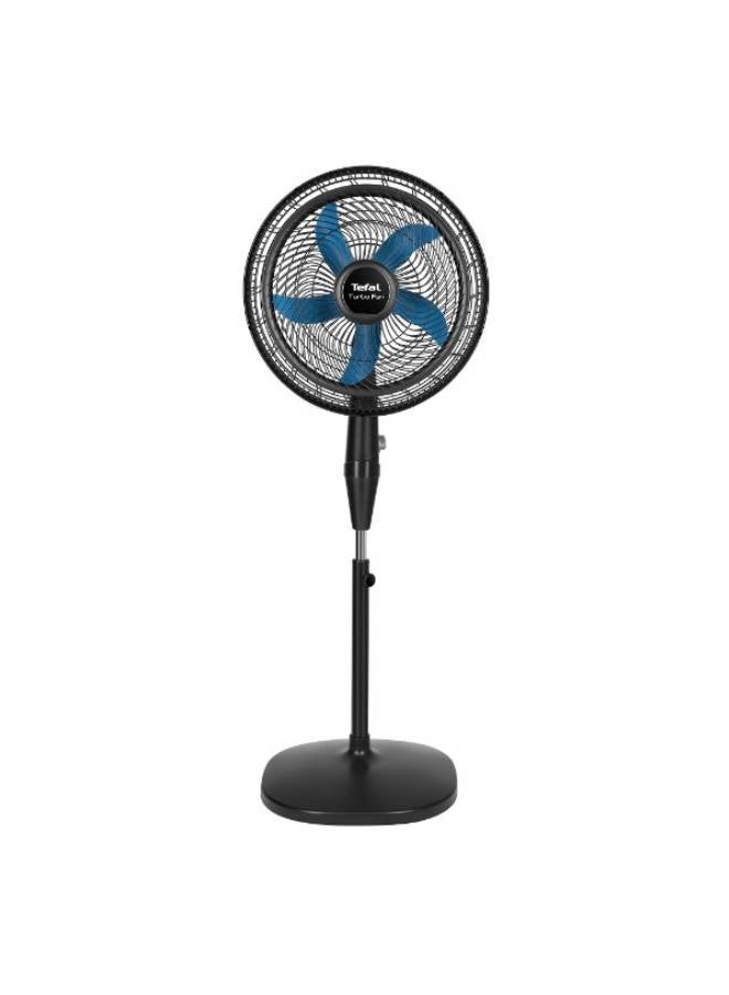 Tefal - Turbo Stand Fan, 5 solid Blades, 3 Speed Levels, 53 watt, Button Control - VY5391E2 53 W VY5391E2 Black - Image 1